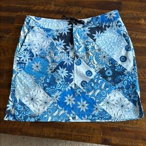 Ripskirt Hawaii Blue and White Mini Pencil Skirt